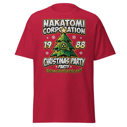 Nakatomi Corporation 1988 Christmas Party Die Hard T-Shirt - Cardinal - TeeRipple