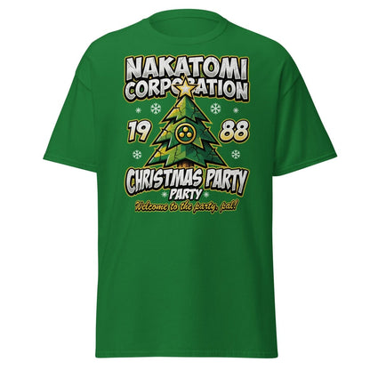 Nakatomi Corporation 1988 Christmas Party Die Hard T-Shirt - Turf Green - TeeRipple