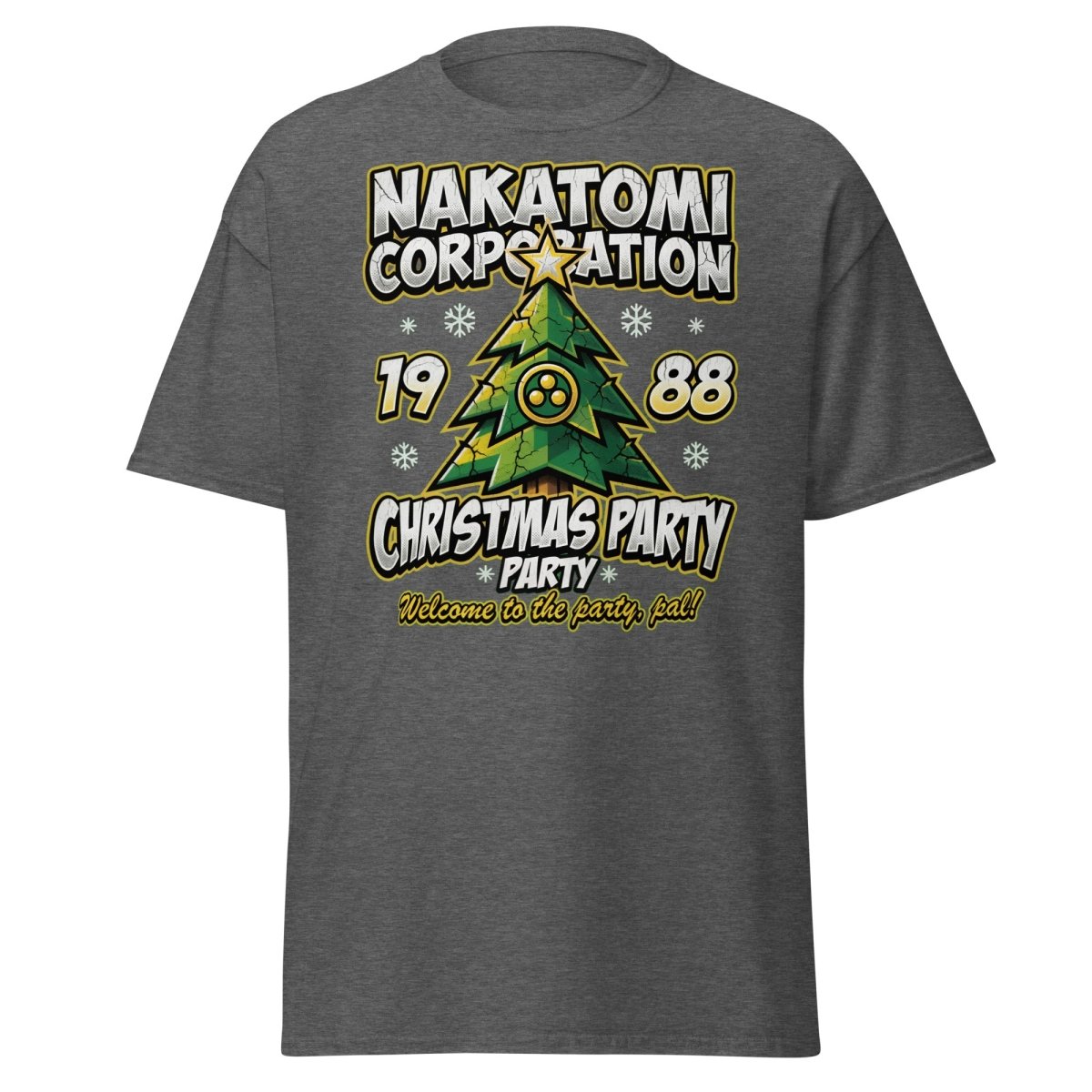Nakatomi Corporation 1988 Christmas Party Die Hard T-Shirt - Dark Heather - TeeRipple