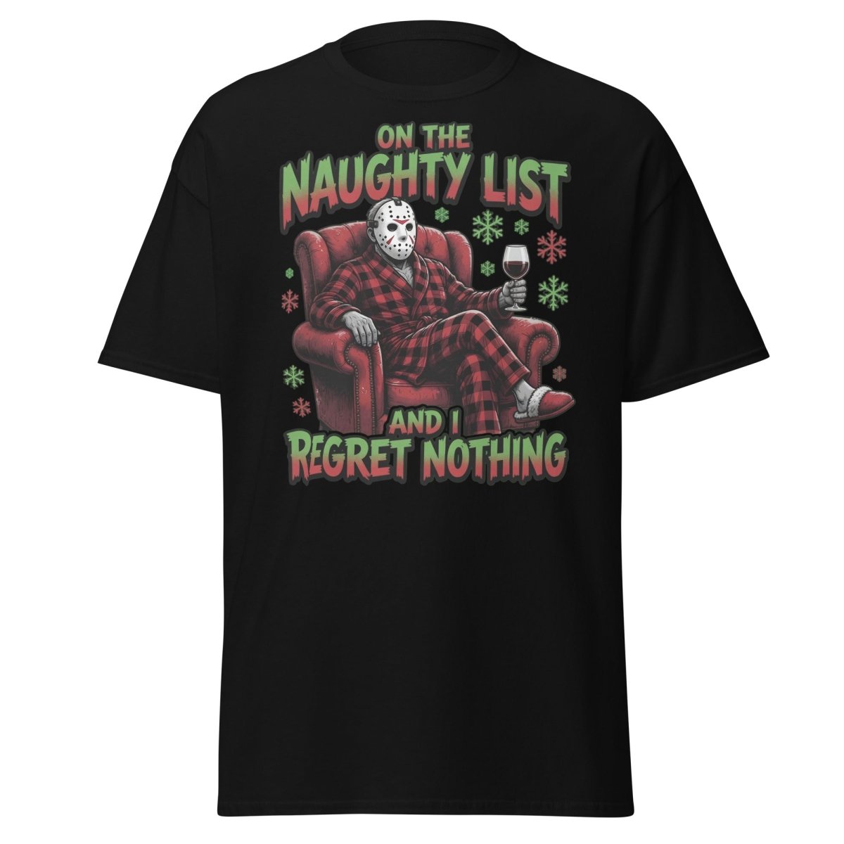Naughty List Jason Voorhees T-Shirt - Funny Christmas Tee - Black - TeeRipple