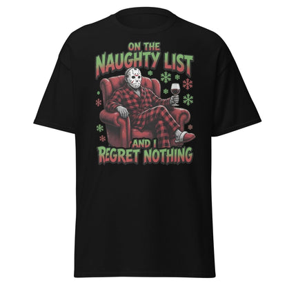 Naughty List Jason Voorhees T-Shirt - Funny Christmas Tee - Black - TeeRipple