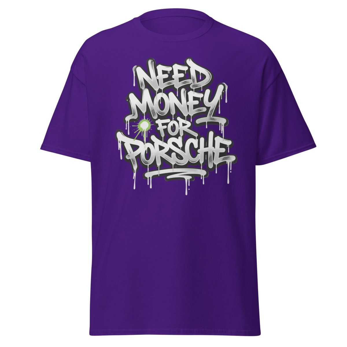Need Money For Porsche Graffiti T-Shirt | Car Lover Tee - Purple - TeeRipple