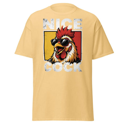 Nice Cock Funny Rooster T-Shirt – Adult Humor Tee - Yellow Haze - TeeRipple
