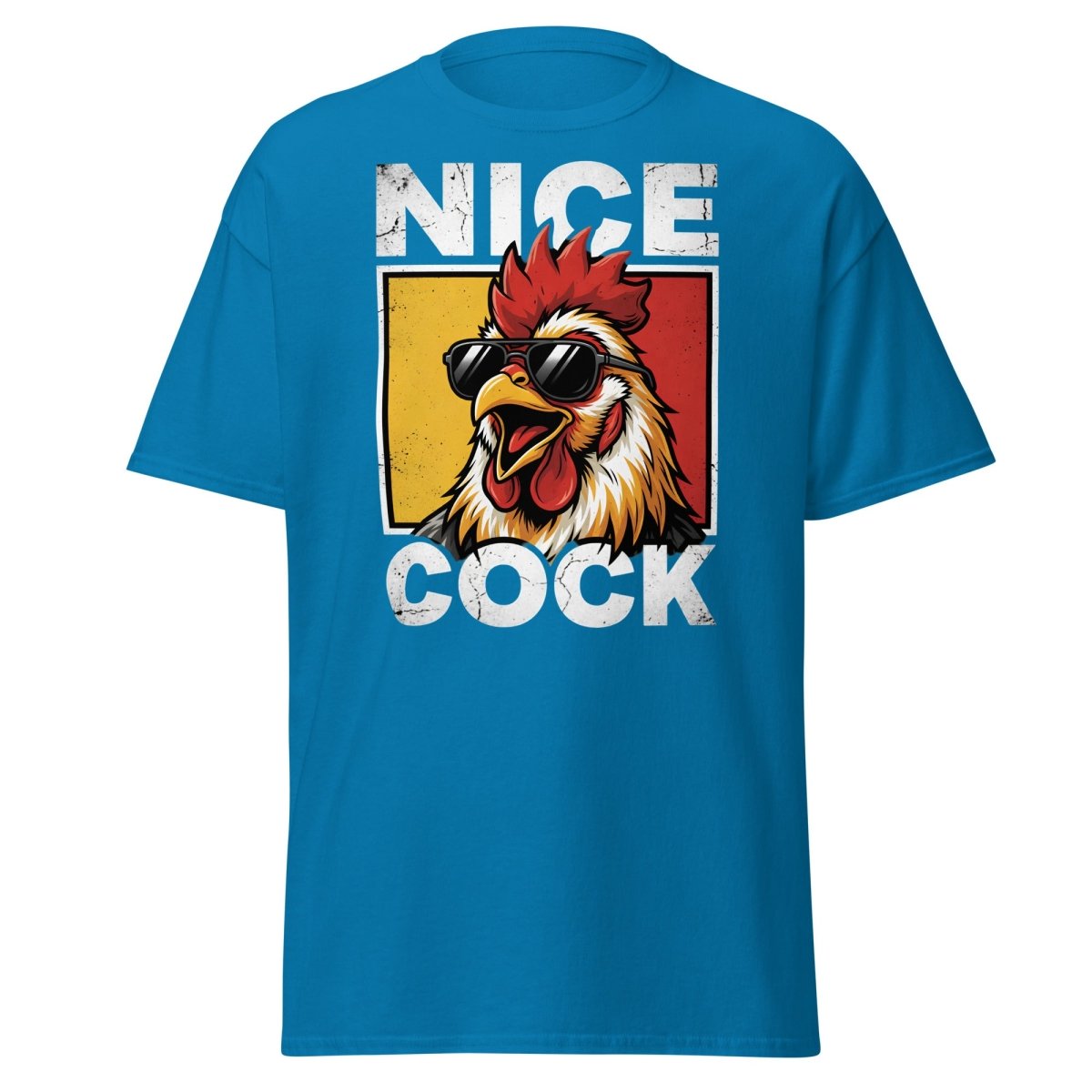 Nice Cock Funny Rooster T-Shirt – Adult Humor Tee - Sapphire - TeeRipple