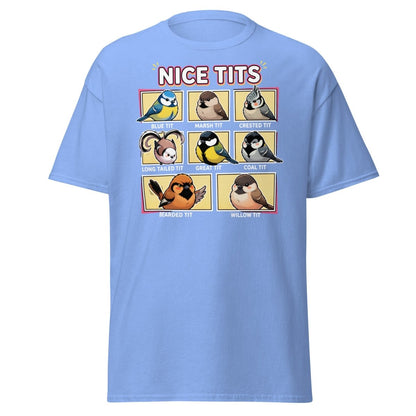 Nice Tits Funny Bird Pun T-Shirt - Carolina Blue - TeeRipple