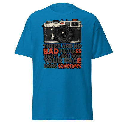 No Bad Pictures Funny Camera T-Shirt | Savage Humor Tee - Sapphire - TeeRipple