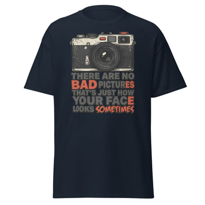 No Bad Pictures Funny Camera T-Shirt | Savage Humor Tee - Navy - TeeRipple