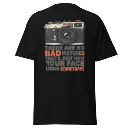 No Bad Pictures Funny Camera T-Shirt | Savage Humor Tee - Black - TeeRipple
