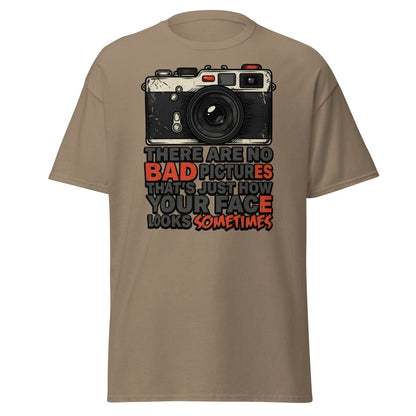 No Bad Pictures Funny Camera T-Shirt | Savage Humor Tee - Brown Savana - TeeRipple