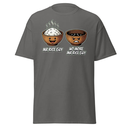 No More Mr Rice Guy Funny T-Shirt | Rice Bowl Pun Tee - Charcoal - TeeRipple