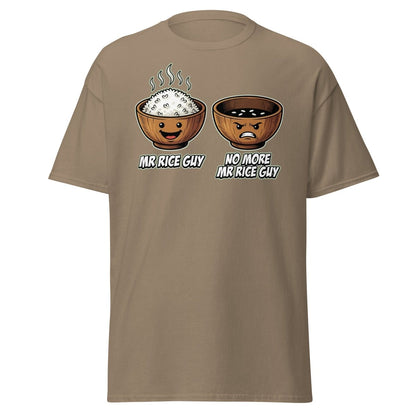 No More Mr Rice Guy Funny T-Shirt | Rice Bowl Pun Tee - Brown Savana - TeeRipple
