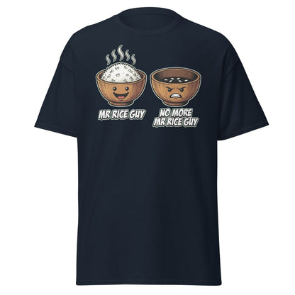 No More Mr Rice Guy Funny T-Shirt | Rice Bowl Pun Tee - Navy - TeeRipple