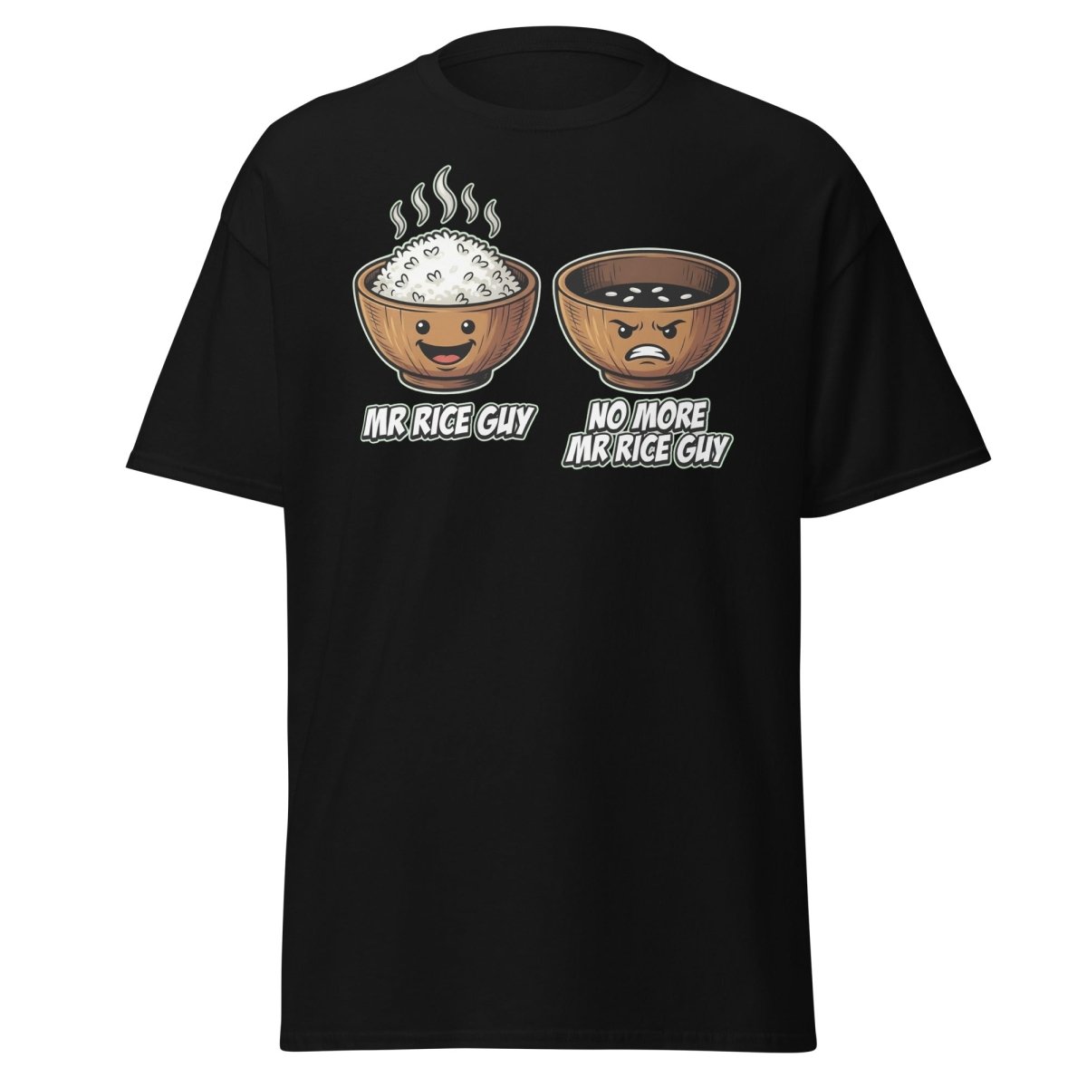No More Mr Rice Guy Funny T-Shirt | Rice Bowl Pun Tee - Black - TeeRipple