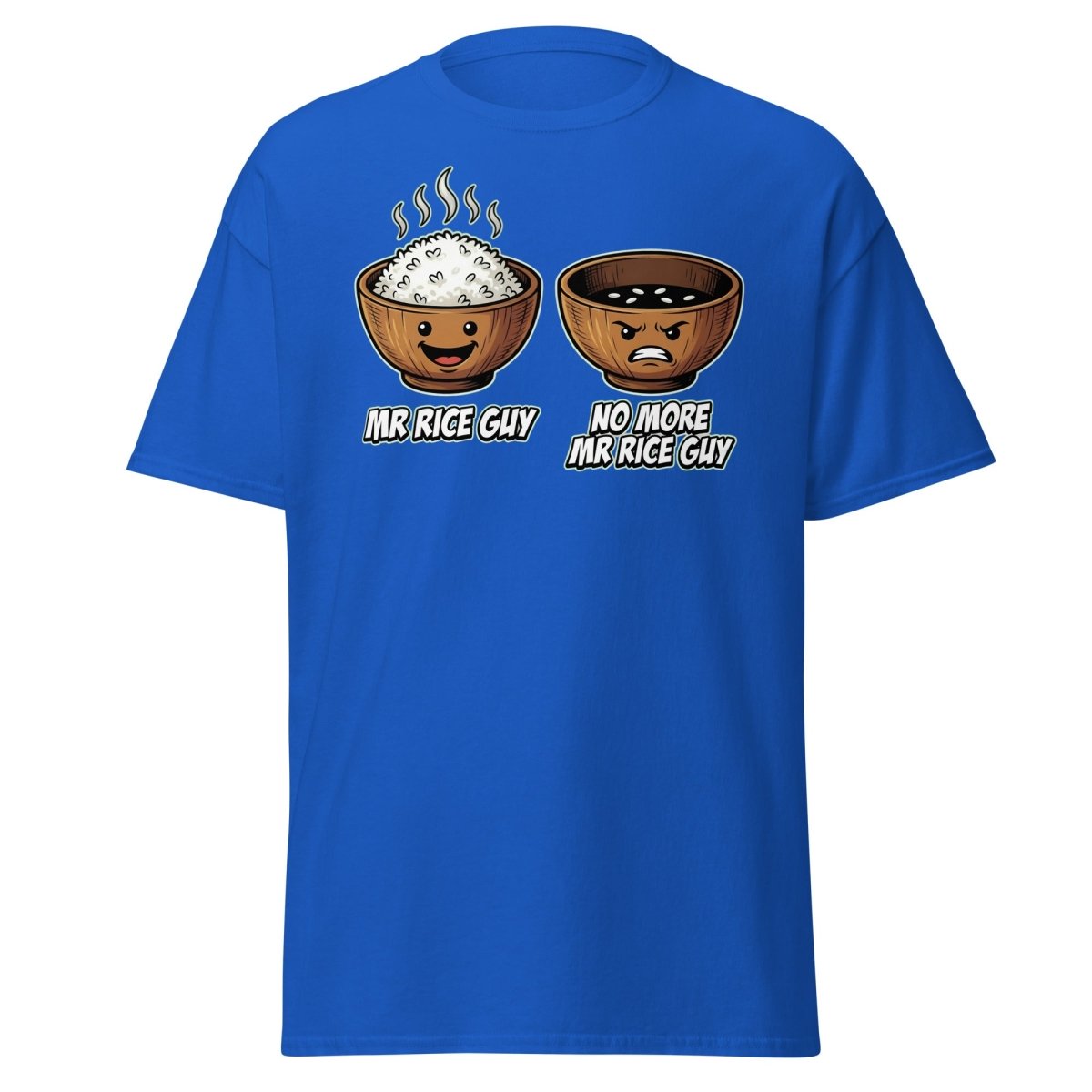 No More Mr Rice Guy Funny T-Shirt | Rice Bowl Pun Tee - Royal - TeeRipple