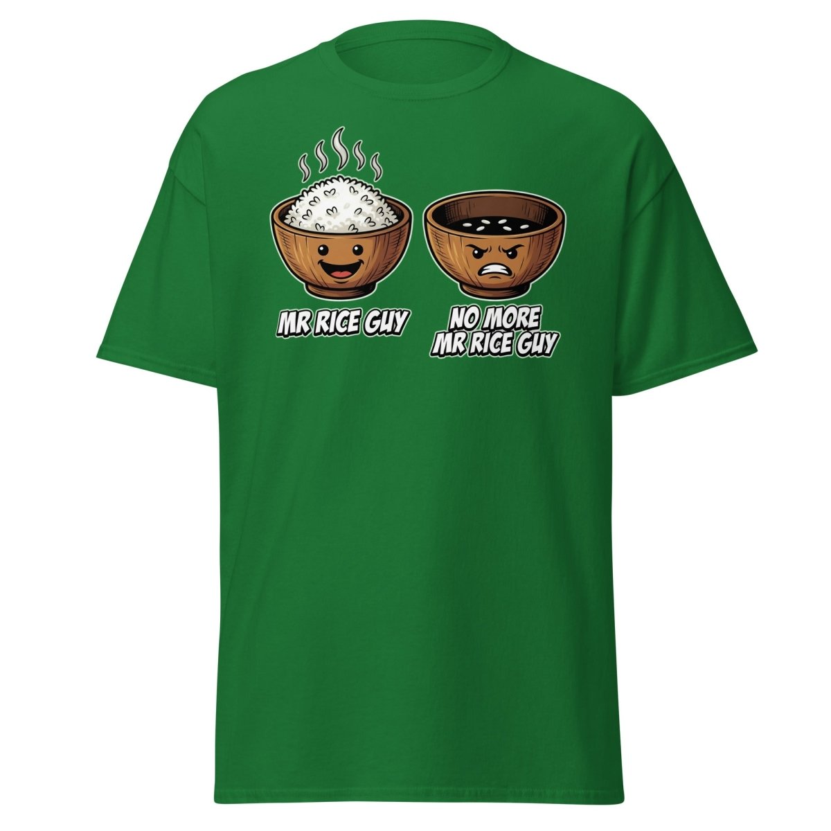 No More Mr Rice Guy Funny T-Shirt | Rice Bowl Pun Tee - Turf Green - TeeRipple