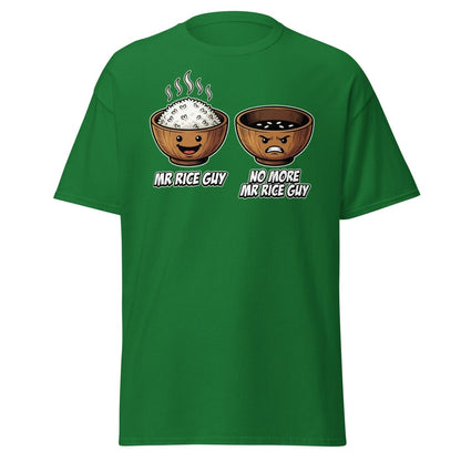 No More Mr Rice Guy Funny T-Shirt | Rice Bowl Pun Tee - Turf Green - TeeRipple