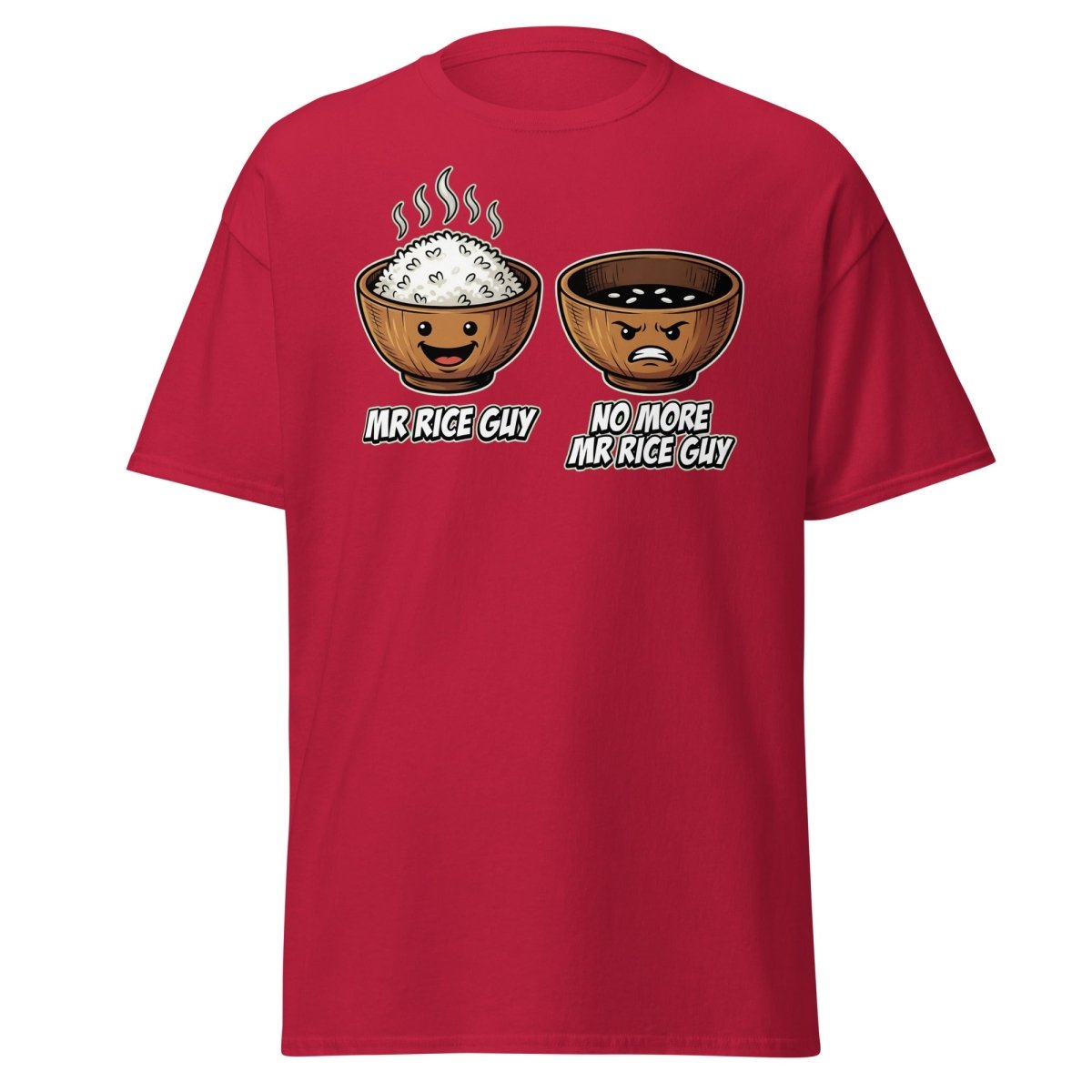 No More Mr Rice Guy Funny T-Shirt | Rice Bowl Pun Tee - Cardinal - TeeRipple