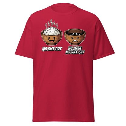 No More Mr Rice Guy Funny T-Shirt | Rice Bowl Pun Tee - Cardinal - TeeRipple