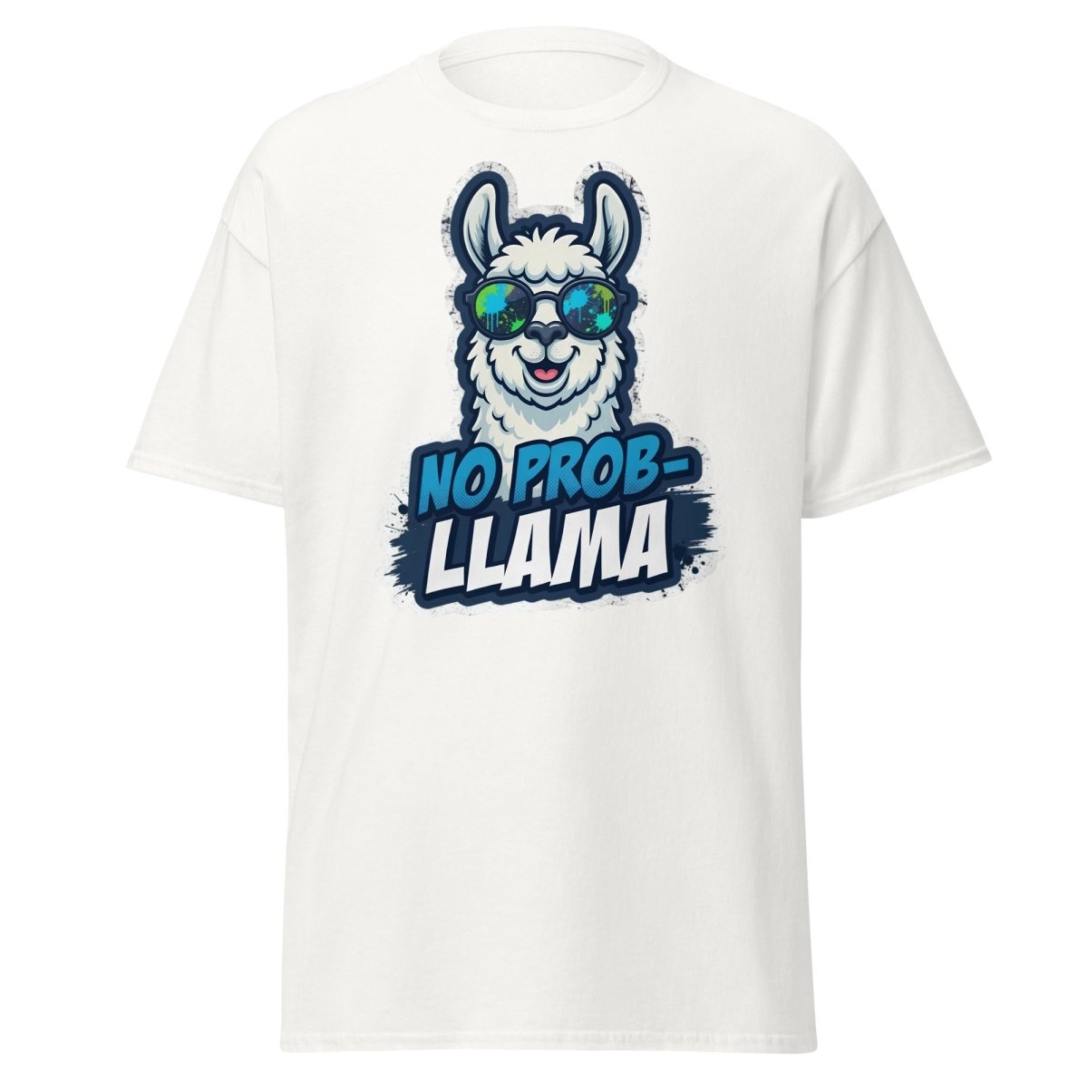 No Prob-Llama T-Shirt | Funny Llama Pun Tee - White - TeeRipple