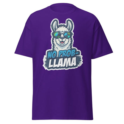 No Prob-Llama T-Shirt | Funny Llama Pun Tee - Purple - TeeRipple