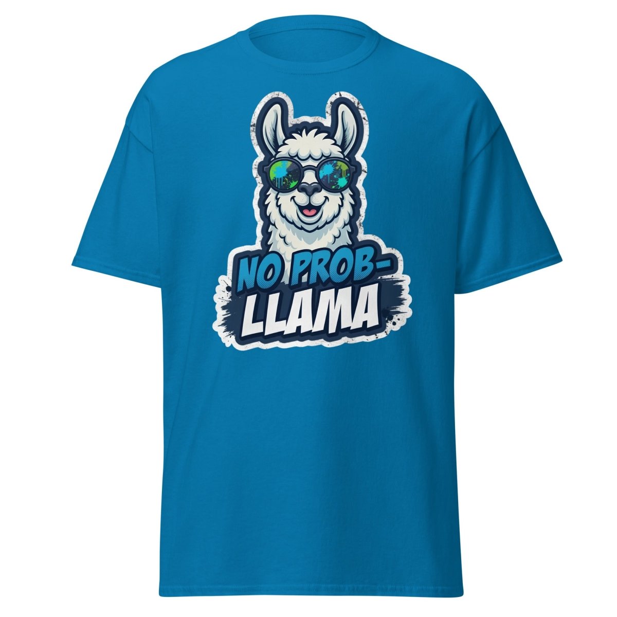 No Prob-Llama T-Shirt | Funny Llama Pun Tee - Sapphire - TeeRipple