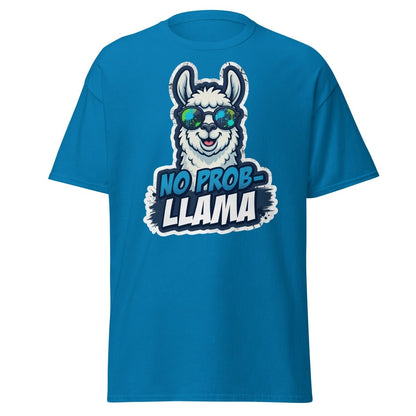 No Prob-Llama T-Shirt | Funny Llama Pun Tee - Sapphire - TeeRipple