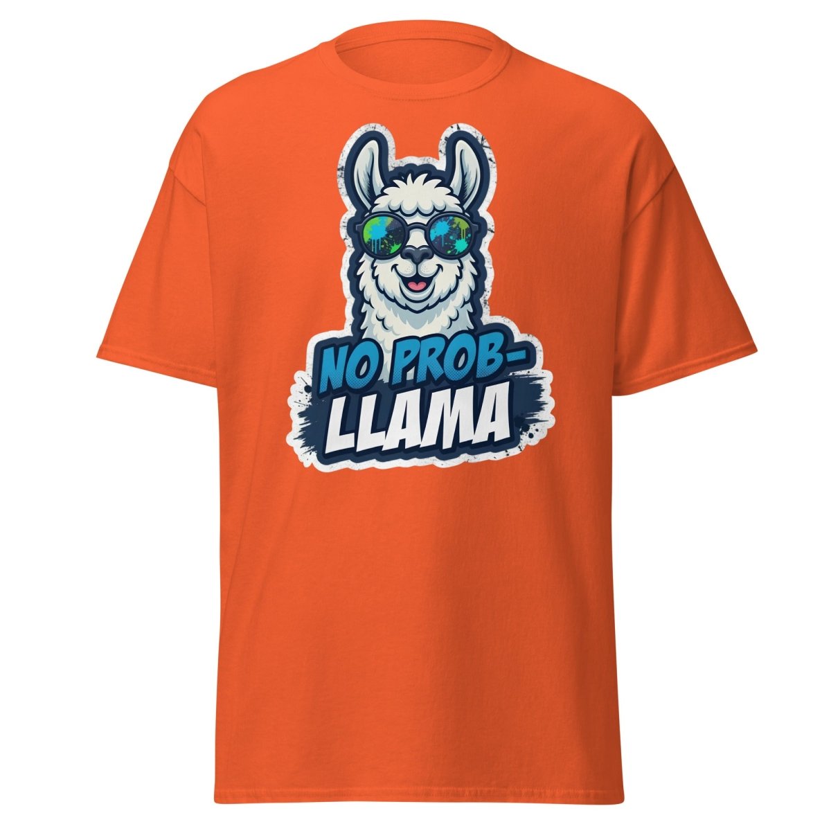 No Prob-Llama T-Shirt | Funny Llama Pun Tee - Orange - TeeRipple