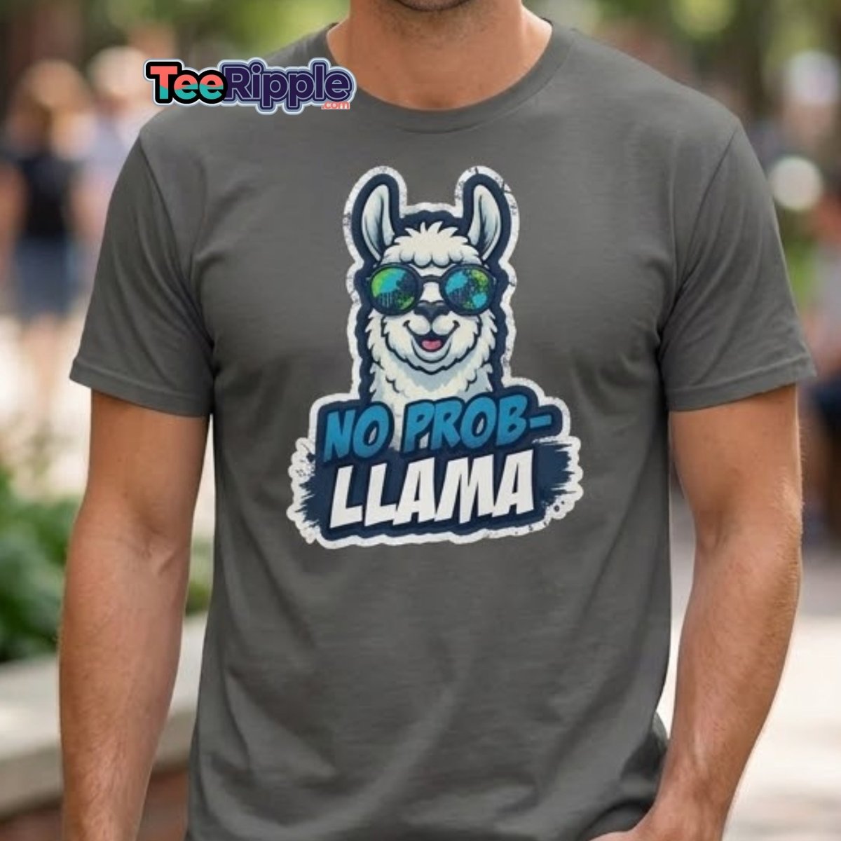 No Prob-Llama T-Shirt | Funny Llama Pun Tee - Maroon - TeeRipple