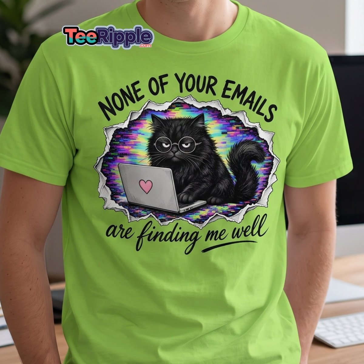 None of Your Emails Are Finding Me Well Cat Tee - Orange - TeeRipple