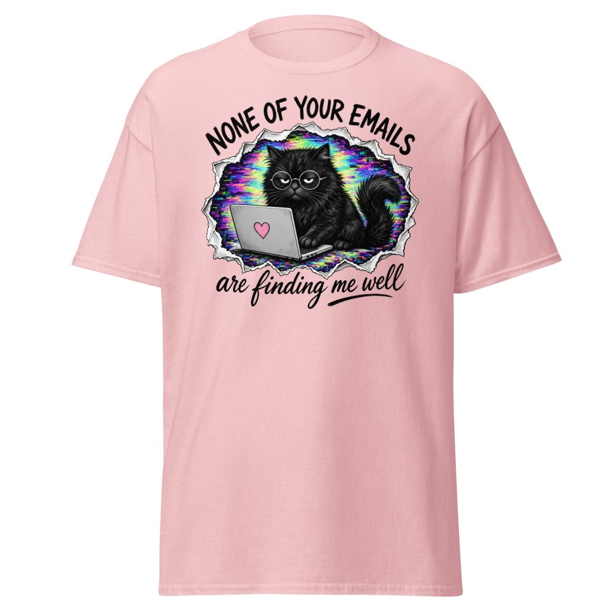 None of Your Emails Are Finding Me Well Cat Tee - Light Pink - TeeRipple