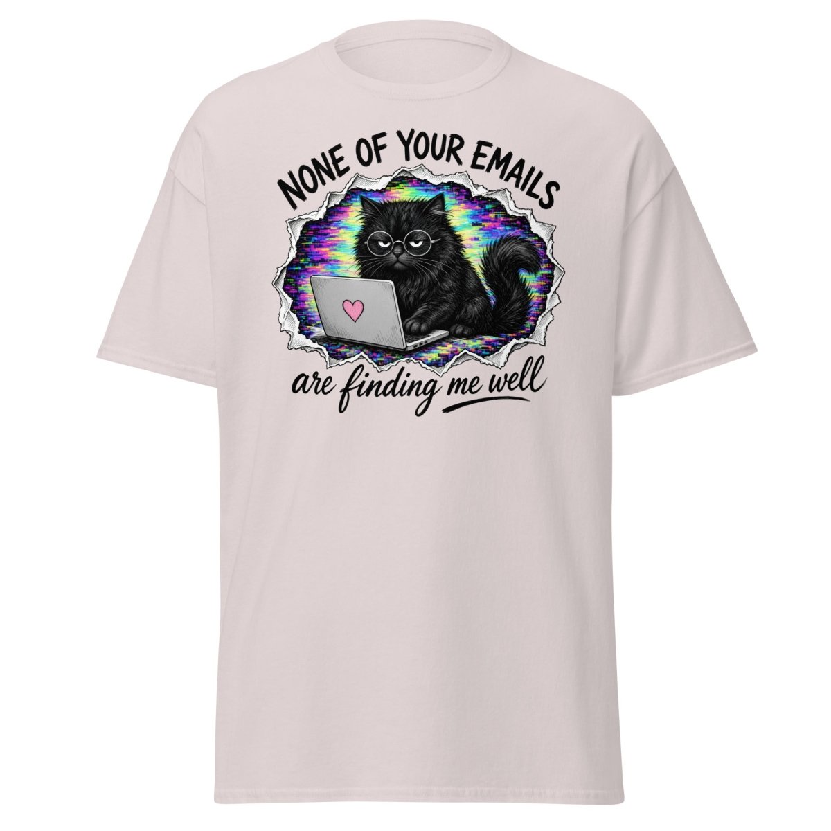 None of Your Emails Are Finding Me Well Cat Tee - Ice Grey - TeeRipple