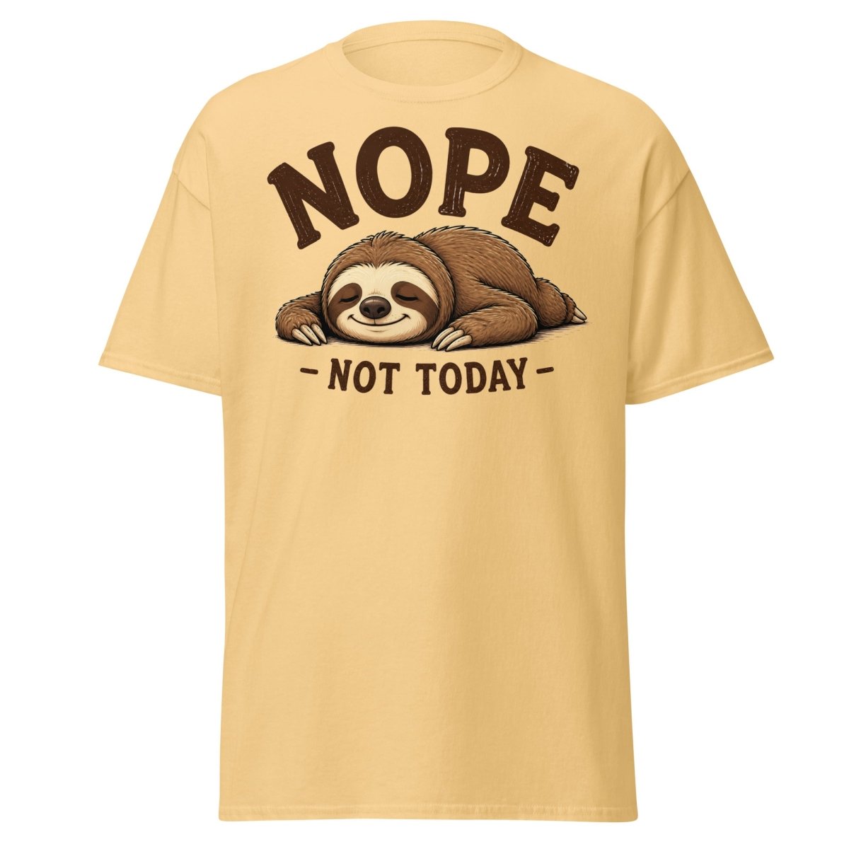 Nope Not Today Funny Sloth Tee - Yellow Haze - TeeRipple