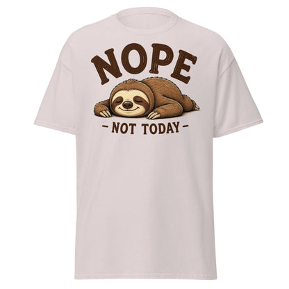 Nope Not Today Funny Sloth Tee - Ice Grey - TeeRipple