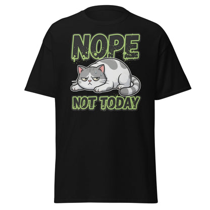 Nope Not Today Grumpy Cat T-Shirt Funny Lazy Tee - Black - TeeRipple