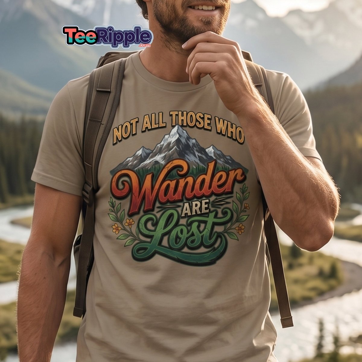 Not All Those Who Wander Are Lost T-Shirt | Mountain Adventure Tee - Maroon - TeeRipple