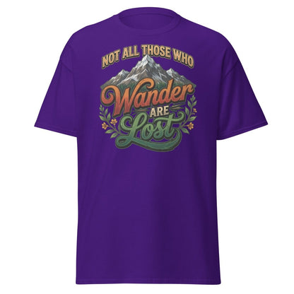 Not All Those Who Wander Are Lost T-Shirt | Mountain Adventure Tee - Purple - TeeRipple