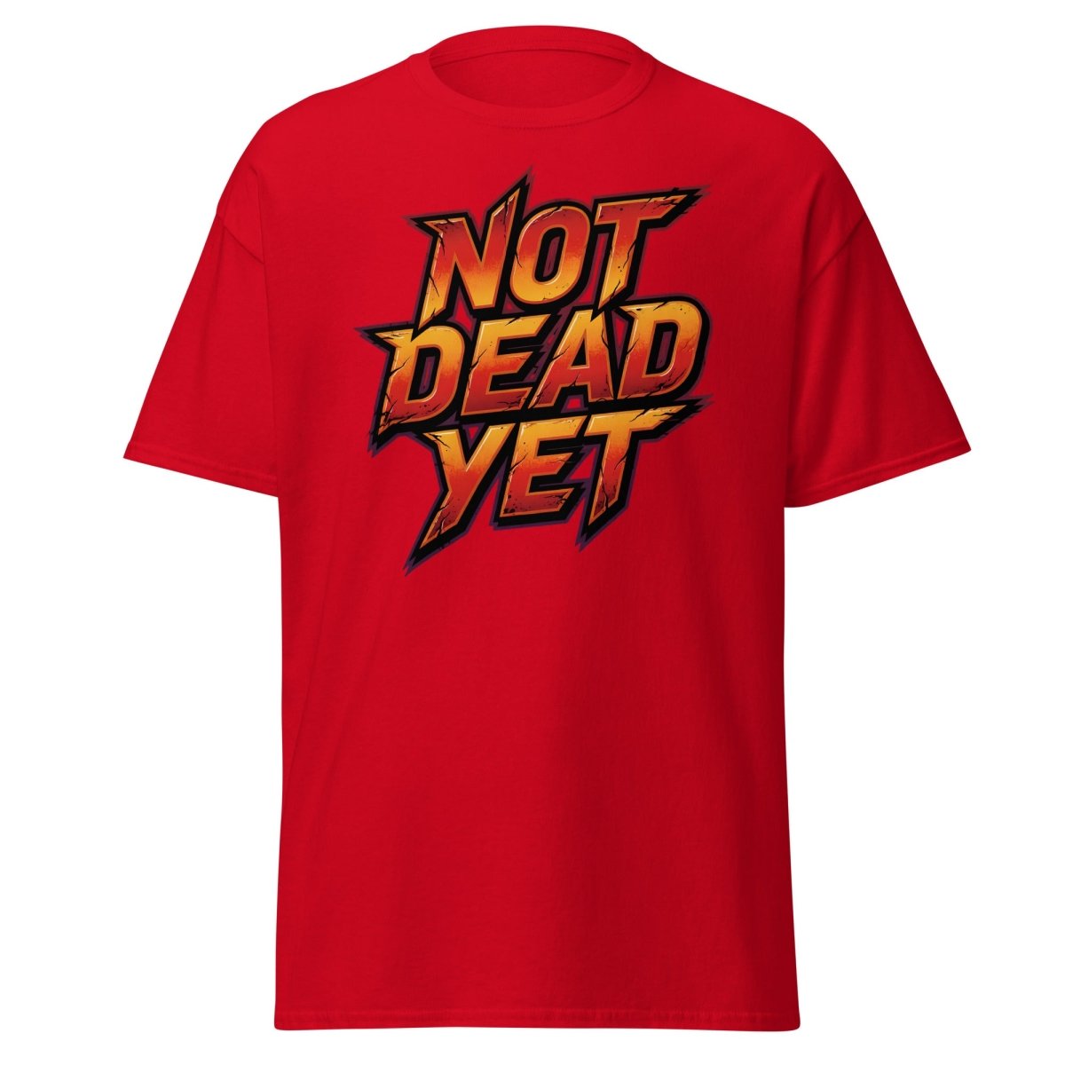 Not Dead Yet T-Shirt | Edgy Rock Graphic Tee - Red - TeeRipple