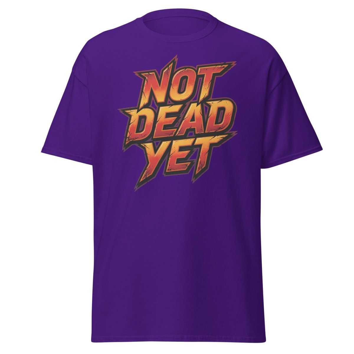 Not Dead Yet T-Shirt | Edgy Rock Graphic Tee - Purple - TeeRipple