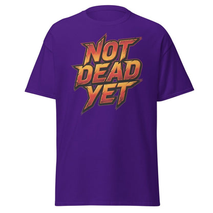 Not Dead Yet T-Shirt | Edgy Rock Graphic Tee - Purple - TeeRipple