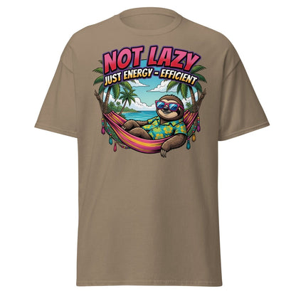 Not Lazy Just Energy Efficient Sloth T-Shirt - Brown Savana - TeeRipple