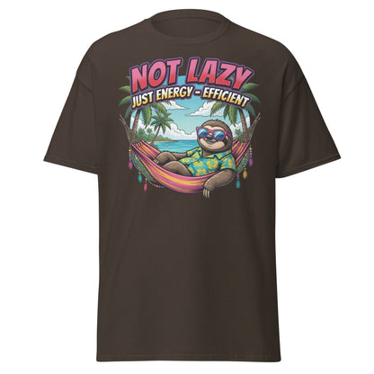 Not Lazy Just Energy Efficient Sloth T-Shirt - Dark Chocolate - TeeRipple