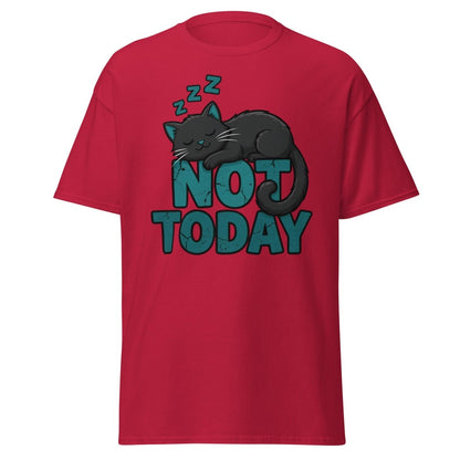 Not Today Sleeping Cat T-Shirt – Funny Lazy Cat Tee - Cardinal - TeeRipple