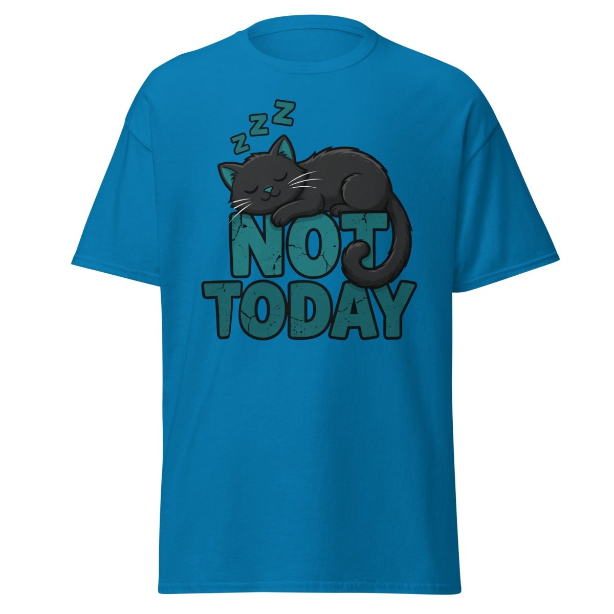 Not Today Sleeping Cat T-Shirt – Funny Lazy Cat Tee - Sapphire - TeeRipple