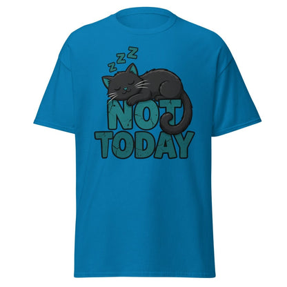 Not Today Sleeping Cat T-Shirt – Funny Lazy Cat Tee - Sapphire - TeeRipple