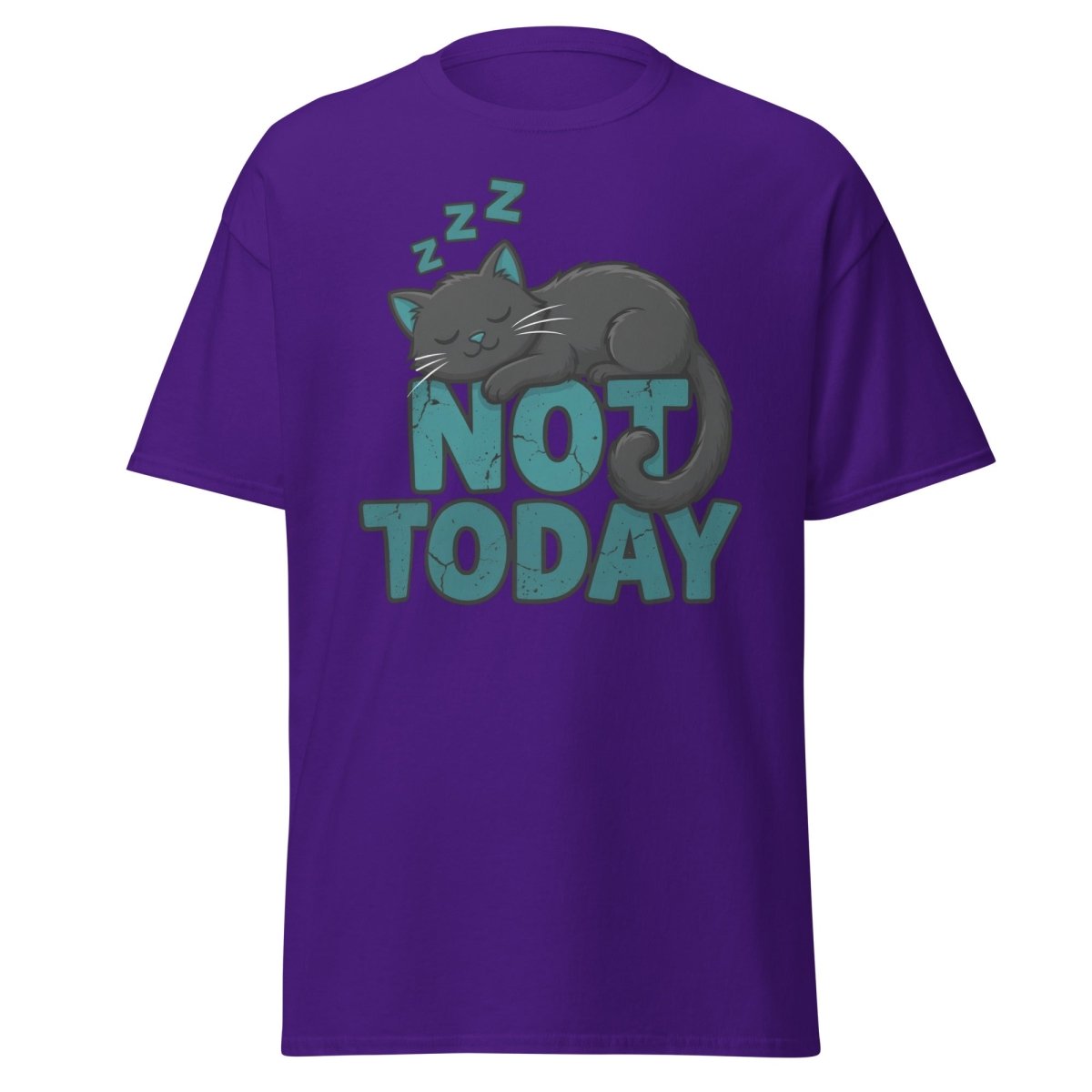 Not Today Sleeping Cat T-Shirt – Funny Lazy Cat Tee - Purple - TeeRipple