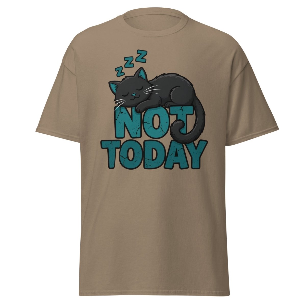 Not Today Sleeping Cat T-Shirt – Funny Lazy Cat Tee - Brown Savana - TeeRipple