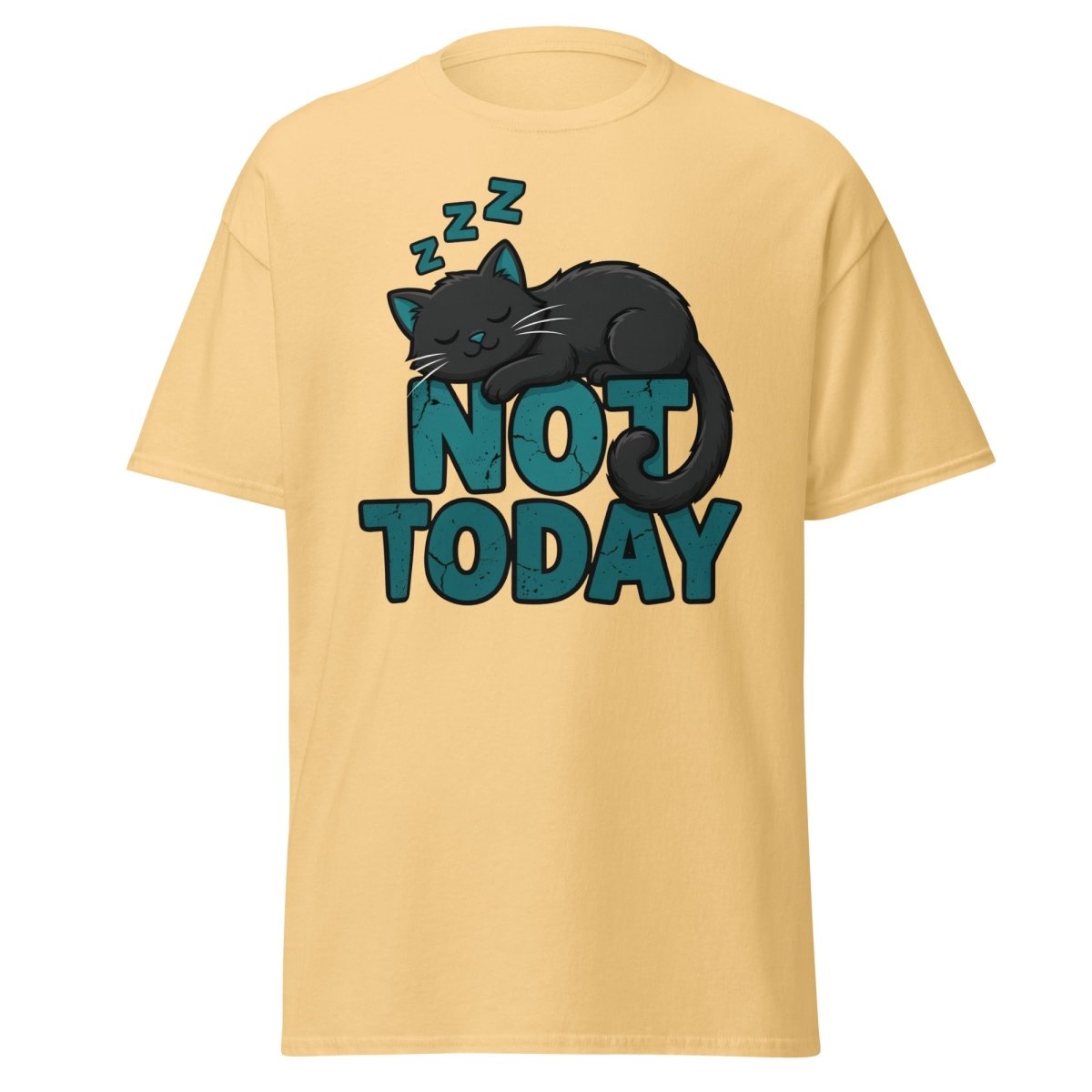 Not Today Sleeping Cat T-Shirt – Funny Lazy Cat Tee - Yellow Haze - TeeRipple