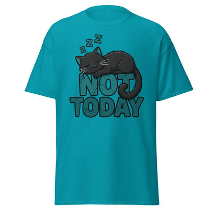 Not Today Sleeping Cat T-Shirt – Funny Lazy Cat Tee - Tropical Blue - TeeRipple