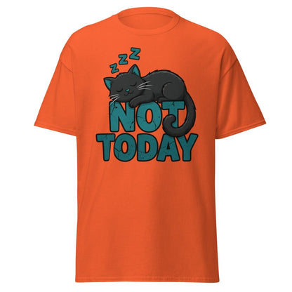 Not Today Sleeping Cat T-Shirt – Funny Lazy Cat Tee - Orange - TeeRipple