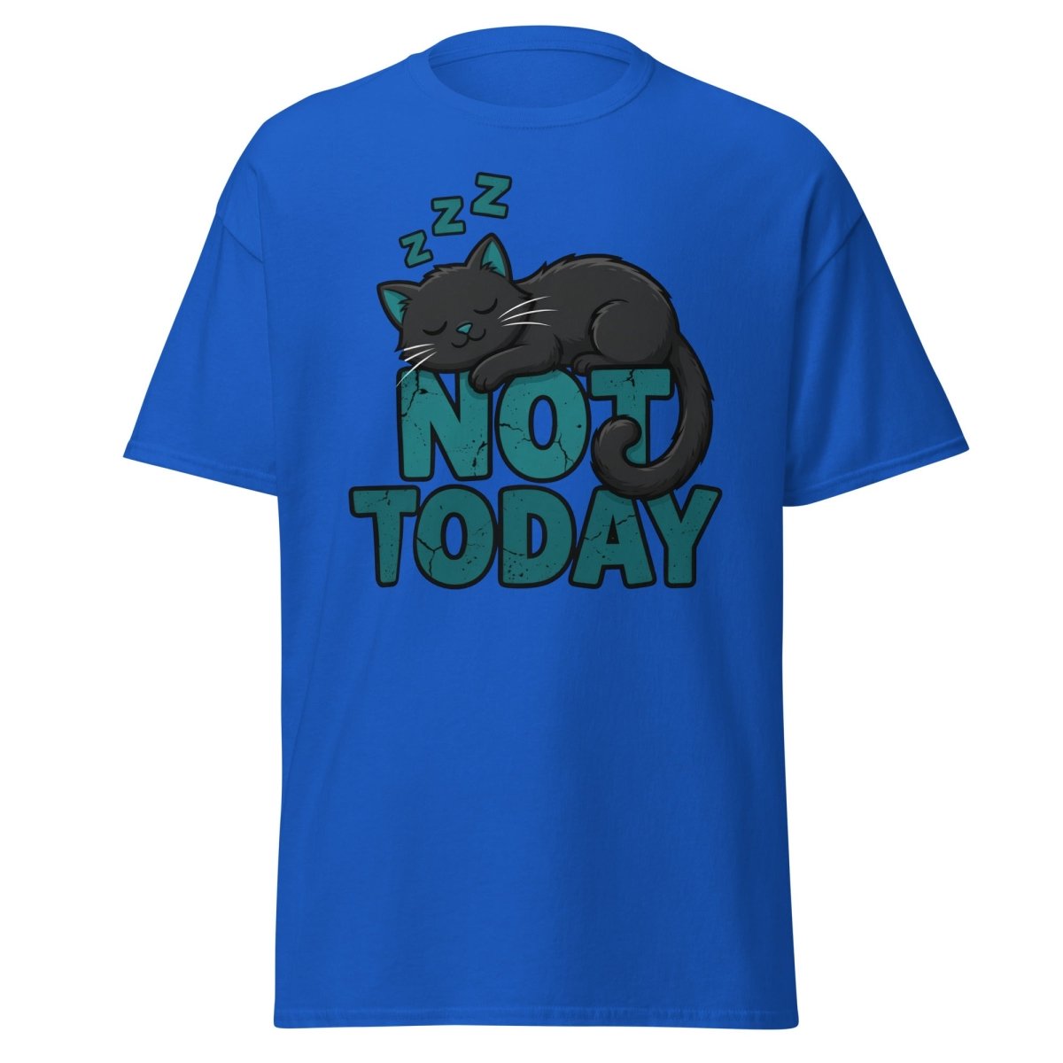 Not Today Sleeping Cat T-Shirt – Funny Lazy Cat Tee - Royal - TeeRipple